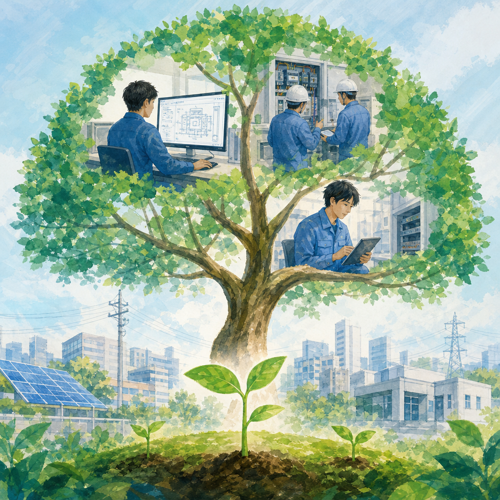 株式会社三栄電工で育つ設計から保守までの専門性