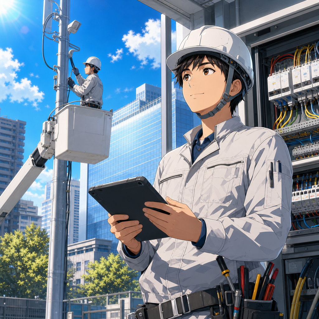 資格を力に変える株式会社三栄電工の電気設備職